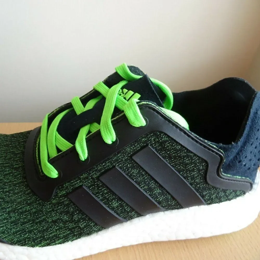 NEW Adidas Pure Boost Reveal Black Green PrimeKnit Suede Mens 10 US 44 EUR 9 UK